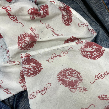 【現状渡し品】【メンズ】 ED HARDY エドハーディ EMBROIDERY WIDE DENIM PANTS エンブロイダリー ワイド デニムパンツ ジーンズ ボトムス 157-251207-as-07-izu サイズ：36 カラー：インディゴ 万代Net店