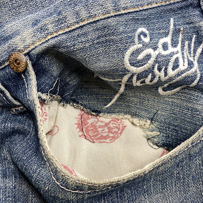 【現状渡し品】【メンズ】 ED HARDY エドハーディ EMBROIDERY WIDE DENIM PANTS エンブロイダリー ワイド デニムパンツ ジーンズ ボトムス 157-251207-as-07-izu サイズ：36 カラー：インディゴ 万代Net店