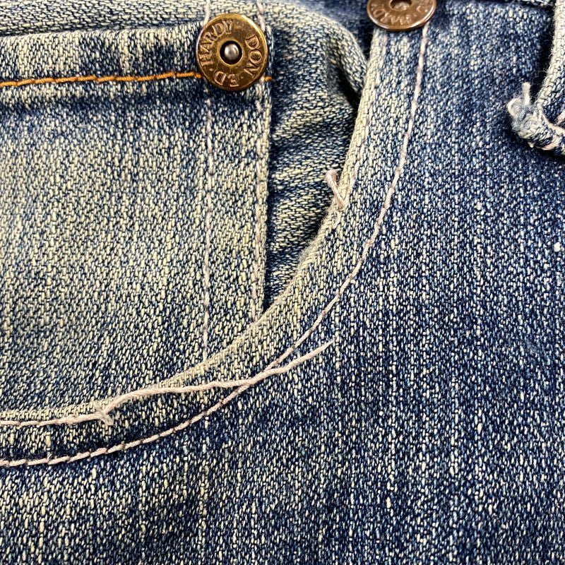 【現状渡し品】【メンズ】 ED HARDY エドハーディ EMBROIDERY WIDE DENIM PANTS エンブロイダリー ワイド デニムパンツ ジーンズ ボトムス 157-251207-as-07-izu サイズ：36 カラー：インディゴ 万代Net店