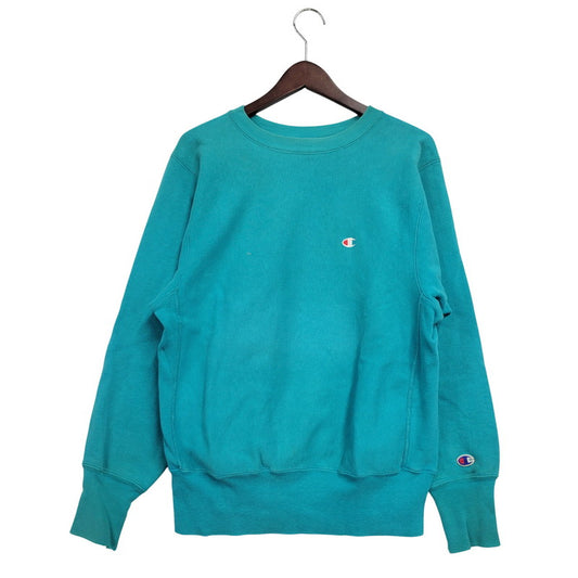 【現状渡し品】【メンズ】 Champion チャンピオン USA製 90S 目有 REVERSE WEAVE SWEATSHIRT リバース ウィーブ スウェットシャツ トップス トレーナー 146-251127-ya-07-izu サイズ：M カラー：ターコイズ 万代Net店