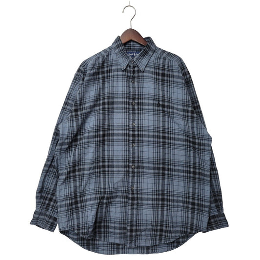 【中古品】【メンズ】 RALPH LAUREN ラルフローレン 90S BLAKE CHECK LS BD SHIRT ブレイク チェック ロングスリーブ ボタンダウン シャツ トップス 長袖 146-251204-cs-07-izu サイズ：L カラー：ライトブルー系 万代Net店