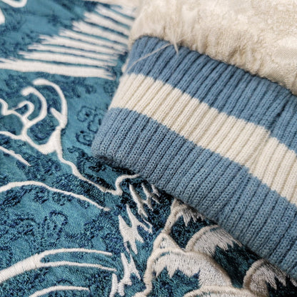 【現状渡し品】【メンズ】 百花繚乱 ヒャッカリョウラン 61523311 鯉×和柄 SOUVENIR JACKET スーベニア ジャケット アウター 145-251127-cs-01-izu サイズ：M カラー：ブルー系×ベージュ 万代Net店