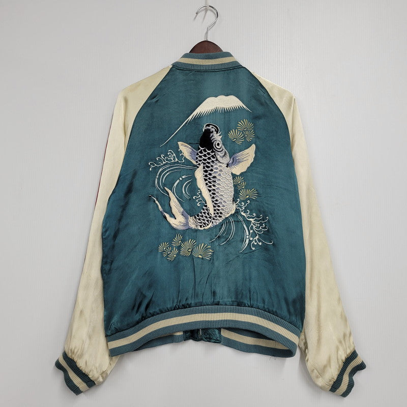 【現状渡し品】【メンズ】 百花繚乱 ヒャッカリョウラン 61523311 鯉×和柄 SOUVENIR JACKET スーベニア ジャケット アウター 145-251127-cs-01-izu サイズ：M カラー：ブルー系×ベージュ 万代Net店