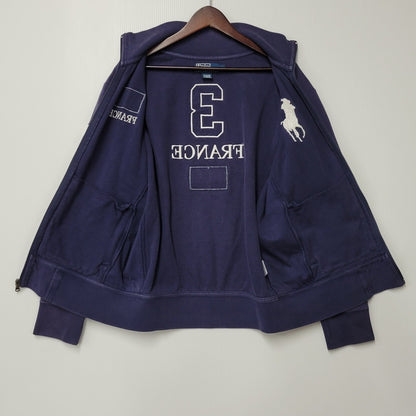【中古品】【メンズ】 Polo by Ralph Lauren ポロバイラルフローレン KK-RL-KA-0506 7506 FRANNCE BIG PONY ZIP JACKET フランス ビッグ ポニー ジップ ジャケット 147-251204-cs-24-izu サイズ：L カラー：ネイビー系 万代Net店
