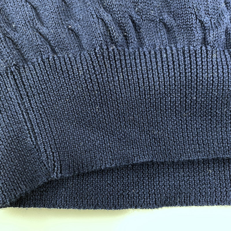 【中古品】【メンズ】 POLO GOLF RALPH LAUREN ポロゴルフラルフローレン CABLE KNIT VEST ケーブルニットベスト トップス 146-251207-as-10-izu サイズ：L カラー：ネイビー 万代Net店