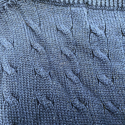【中古品】【メンズ】 POLO GOLF RALPH LAUREN ポロゴルフラルフローレン CABLE KNIT VEST ケーブルニットベスト トップス 146-251207-as-10-izu サイズ：L カラー：ネイビー 万代Net店
