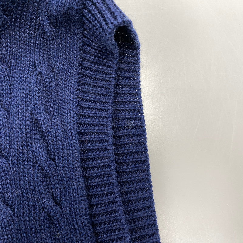 【中古品】【メンズ】 POLO GOLF RALPH LAUREN ポロゴルフラルフローレン CABLE KNIT VEST ケーブルニットベスト トップス 146-251207-as-10-izu サイズ：L カラー：ネイビー 万代Net店