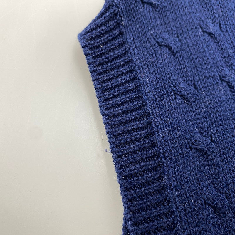 【中古品】【メンズ】 POLO GOLF RALPH LAUREN ポロゴルフラルフローレン CABLE KNIT VEST ケーブルニットベスト トップス 146-251207-as-10-izu サイズ：L カラー：ネイビー 万代Net店