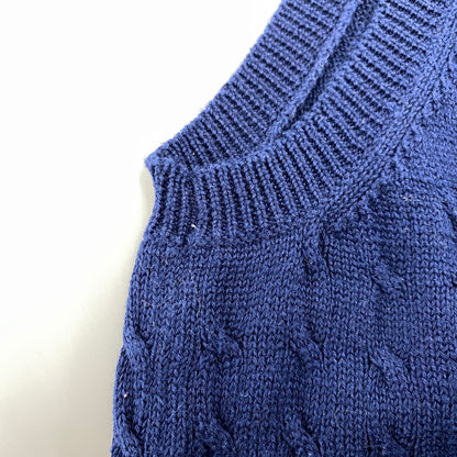 【中古品】【メンズ】 POLO GOLF RALPH LAUREN ポロゴルフラルフローレン CABLE KNIT VEST ケーブルニットベスト トップス 146-251207-as-10-izu サイズ：L カラー：ネイビー 万代Net店
