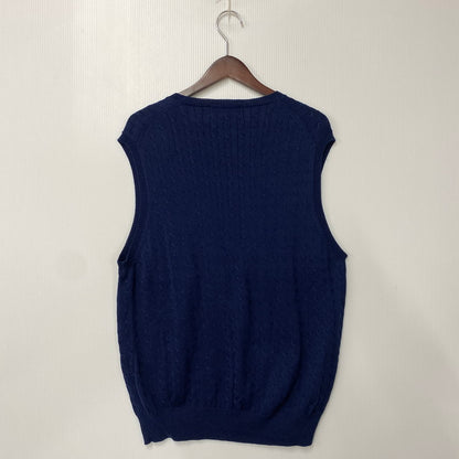 【中古品】【メンズ】 POLO GOLF RALPH LAUREN ポロゴルフラルフローレン CABLE KNIT VEST ケーブルニットベスト トップス 146-251207-as-10-izu サイズ：L カラー：ネイビー 万代Net店