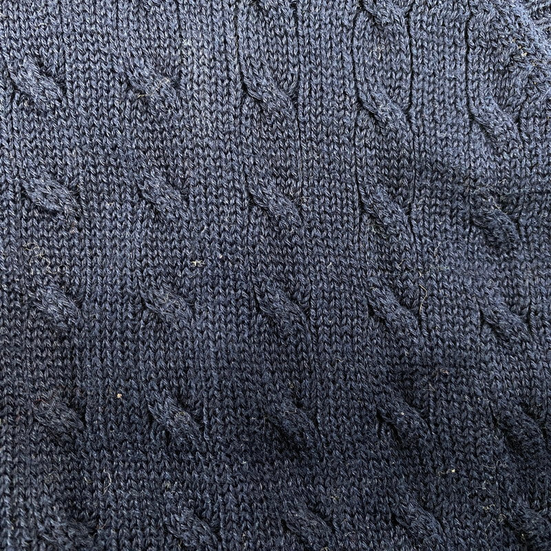 【中古品】【メンズ】 POLO GOLF RALPH LAUREN ポロゴルフラルフローレン CABLE KNIT VEST ケーブルニットベスト トップス 146-251207-as-10-izu サイズ：L カラー：ネイビー 万代Net店
