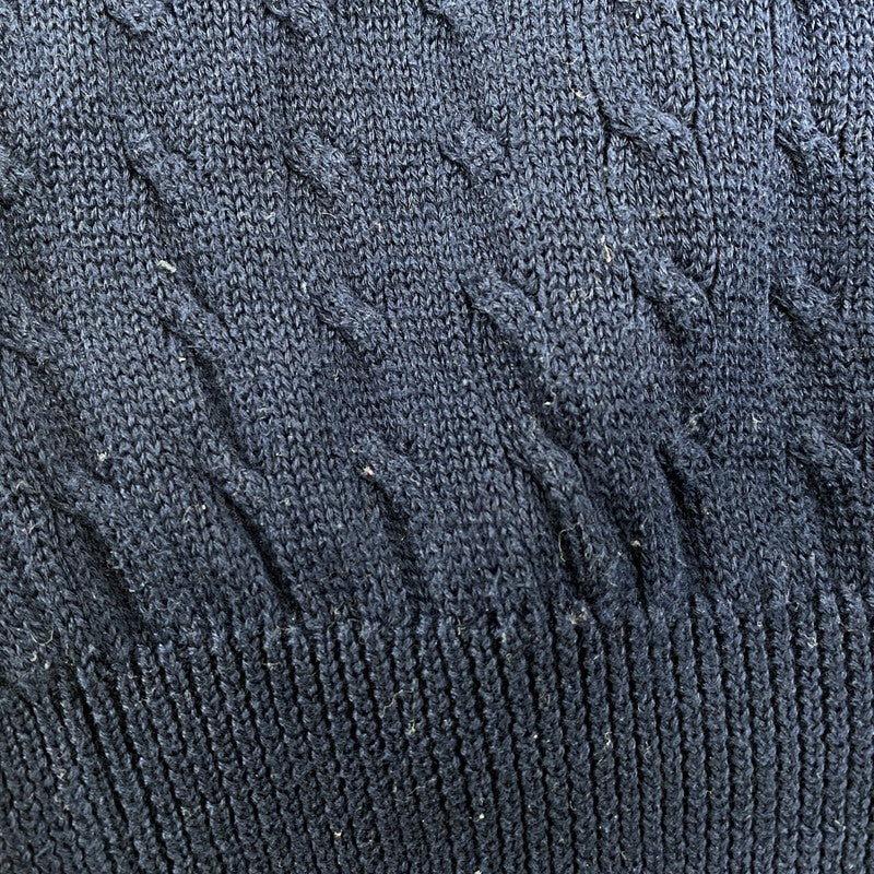 【中古品】【メンズ】 POLO GOLF RALPH LAUREN ポロゴルフラルフローレン CABLE KNIT VEST ケーブルニットベスト トップス 146-251207-as-10-izu サイズ：L カラー：ネイビー 万代Net店