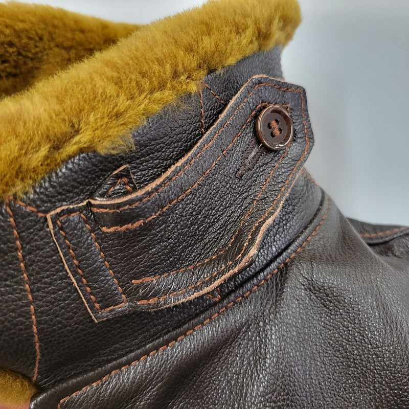 【中古美品】【メンズ】 COLIMBO コリンボ CLIFTON AVIATOR'S LEATHER JACKET クリフトン アビエーター レザー ジャケット アウター 145-251129-as-03-izu サイズ：42 カラー：ブラウン 万代Net店