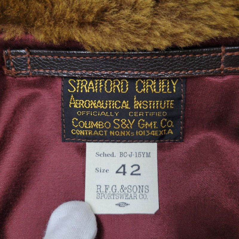 【中古美品】【メンズ】 COLIMBO コリンボ CLIFTON AVIATOR'S LEATHER JACKET クリフトン アビエーター レザー ジャケット アウター 145-251129-as-03-izu サイズ：42 カラー：ブラウン 万代Net店