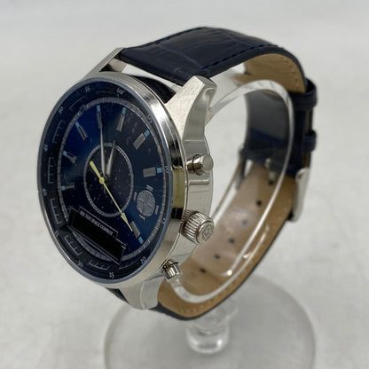 【中古美品】【メンズ/レディース】 カウボーイビバップ スパイク・スピーゲル LEATHER BAND CHRONOGRAPH QUARTZ レザー バンド クロノグラフ クォーツ 時計 腕時計 197-260531-kh-04-izu カラー：ネイビー 万代Net店