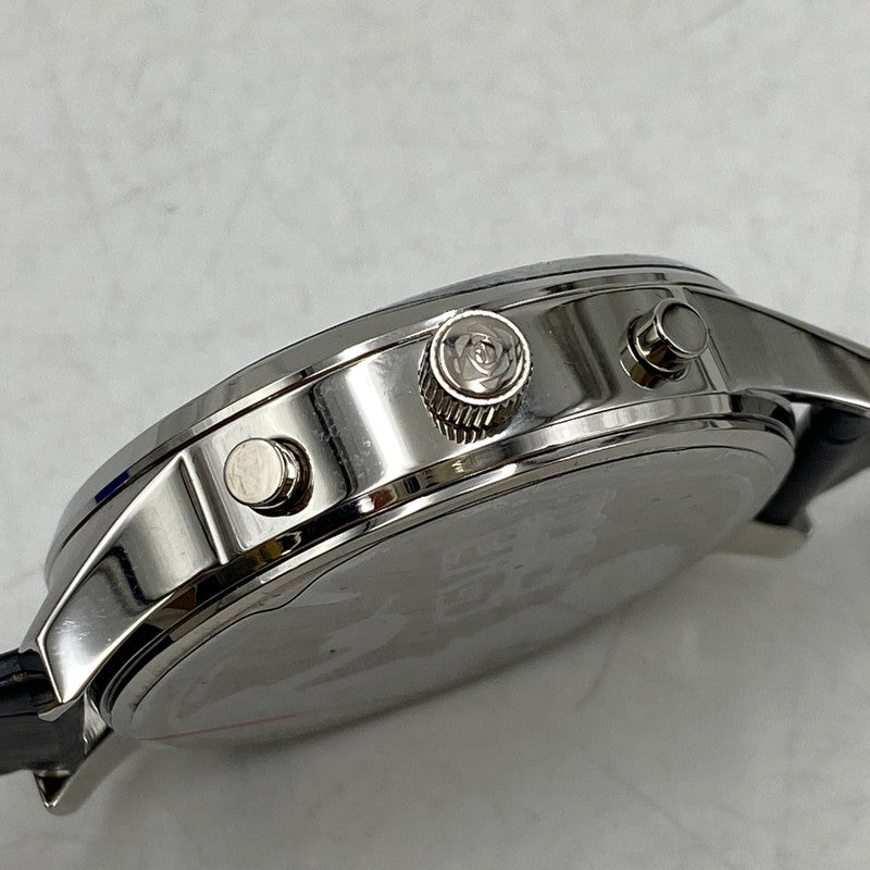【中古美品】【メンズ/レディース】 カウボーイビバップ スパイク・スピーゲル LEATHER BAND CHRONOGRAPH QUARTZ レザー バンド クロノグラフ クォーツ 時計 腕時計 197-260531-kh-04-izu カラー：ネイビー 万代Net店