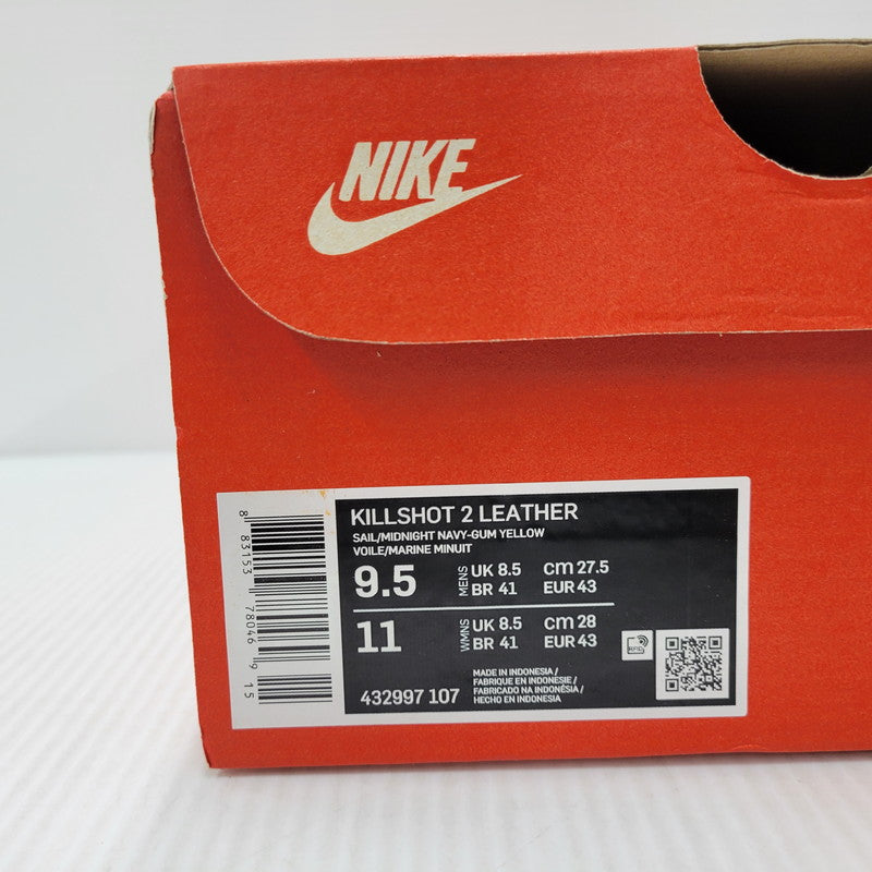【中古品】【メンズ】 NIKE ナイキ × J.CREW ジェイ.クルー KILLSHOT 2 LEATHER 432997-107 キルショット 2 レザー スニーカー シューズ 靴 160-251203-ay-01-izu サイズ：27.5cm カラー：SAIL/MIDNIGHT NAVY-GUM YELLOW 万代Net店