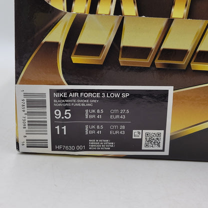 【中古美品】【メンズ】 NIKE ナイキ × NIGO ニゴー AIR FORCE 3 LOW SP HF7630-001 エア フォース 3 ロー SP スニーカー シューズ 靴 160-251130-as-05-izu サイズ：27.5cm カラー：BLACK/WHITE-SMOKE GREY 万代Net店