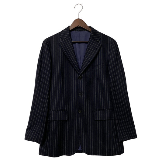 【中古品】【メンズ】 PAUL SMITH LONDON ポール スミス ロンドン WOOL STRIPE 3B TAILORED JACKET ウール ストライプ テーラード ジャケット 日本製 FM-ST-46452 141-260104-yn-01-izu サイズ：M カラー：ネイビー 万代Net店