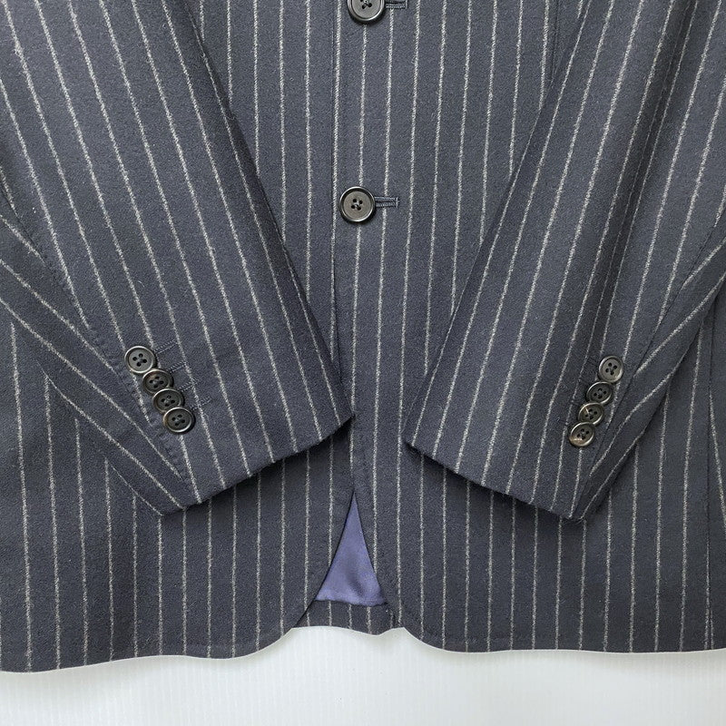 【中古品】【メンズ】 PAUL SMITH LONDON ポール スミス ロンドン WOOL STRIPE 3B TAILORED JACKET ウール ストライプ テーラード ジャケット 日本製 FM-ST-46452 141-260104-yn-01-izu サイズ：M カラー：ネイビー 万代Net店