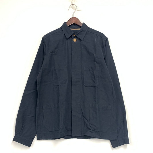 【中古品】【メンズ】 FRANK LEDER フランクリーダー FUNDAMENT LAUNDERED ファンダメント ロンダード LINEN COTTON SHIRT JACKET リネン コットン シャツ ジャケット トップス 長袖 141-251206-ya-06-izu サイズ：M カラー：ブラック 万代Net店