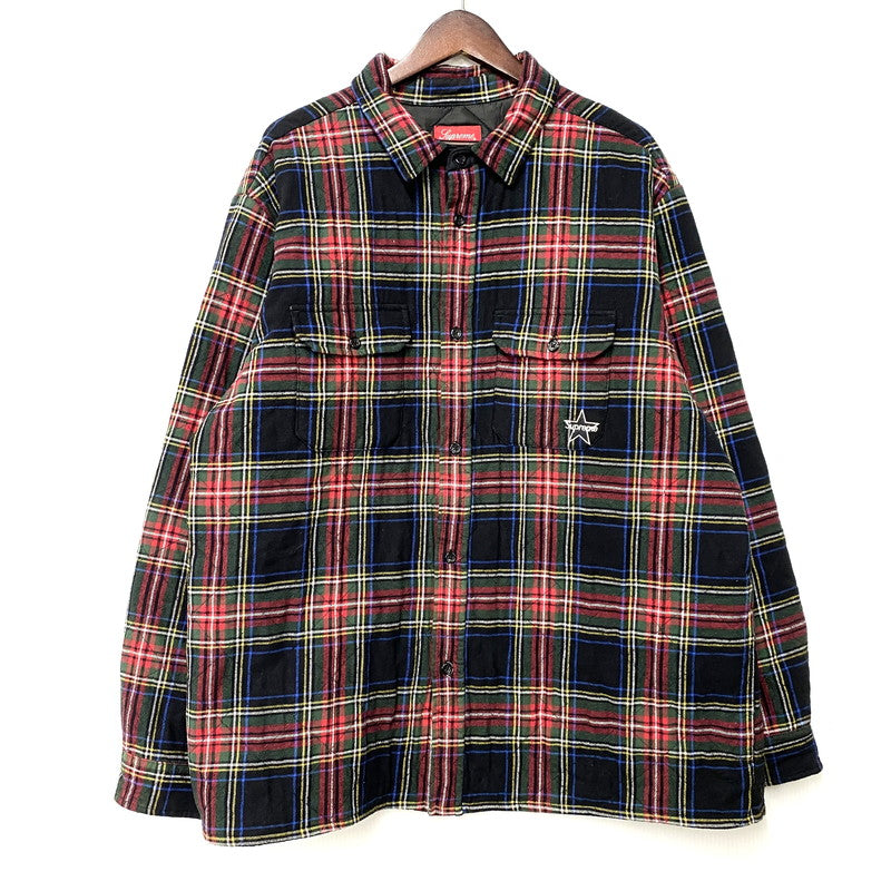 【中古品】【メンズ】 Supreme シュプリーム 21AW QUILTED PLAID FLANNEL SHIRT クウィルテッド プレイド フランネル シャツ トップス 長袖 149-251205-ya-12-izu サイズ：XL カラー：マルチ 万代Net店