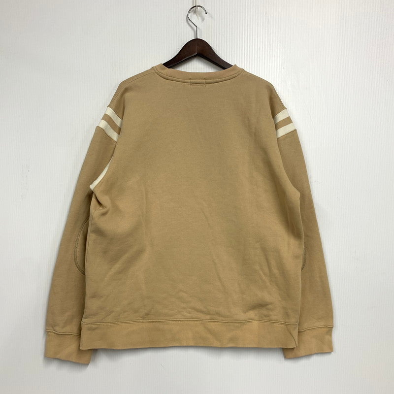 【中古品】【メンズ】 OLD STUSSY オールド ステューシー 紺タグ 90S ELBOW PATCH LOGO SWEATSHIRT エルボーパッチロゴスウェットシャツ トップス トレーナー 142-251205-ya-09-izu サイズ：L カラー：ベージュ 万代Net店