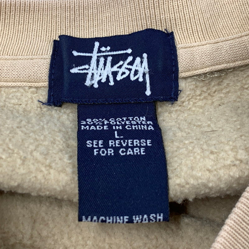 【中古品】【メンズ】 OLD STUSSY オールド ステューシー 紺タグ 90S ELBOW PATCH LOGO SWEATSHIRT エルボーパッチロゴスウェットシャツ トップス トレーナー 142-251205-ya-09-izu サイズ：L カラー：ベージュ 万代Net店