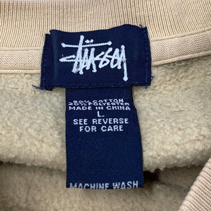 【中古品】【メンズ】 OLD STUSSY オールド ステューシー 紺タグ 90S ELBOW PATCH LOGO SWEATSHIRT エルボーパッチロゴスウェットシャツ トップス トレーナー 142-251205-ya-09-izu サイズ：L カラー：ベージュ 万代Net店