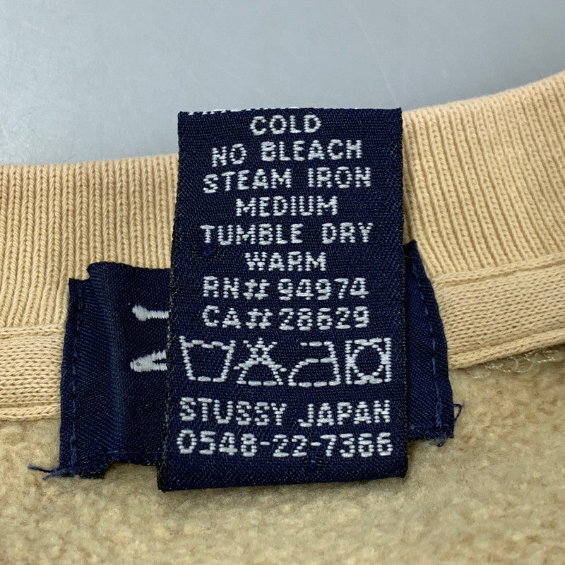 【中古品】【メンズ】 OLD STUSSY オールド ステューシー 紺タグ 90S ELBOW PATCH LOGO SWEATSHIRT エルボーパッチロゴスウェットシャツ トップス トレーナー 142-251205-ya-09-izu サイズ：L カラー：ベージュ 万代Net店