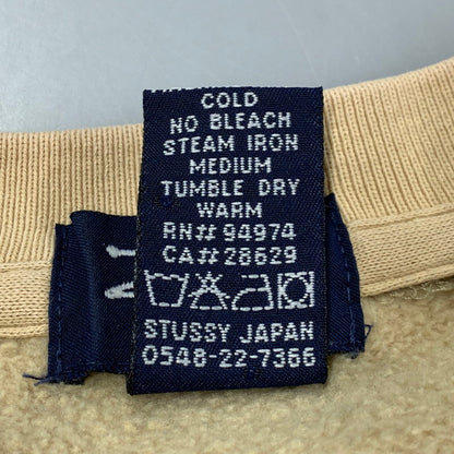 【中古品】【メンズ】 OLD STUSSY オールド ステューシー 紺タグ 90S ELBOW PATCH LOGO SWEATSHIRT エルボーパッチロゴスウェットシャツ トップス トレーナー 142-251205-ya-09-izu サイズ：L カラー：ベージュ 万代Net店