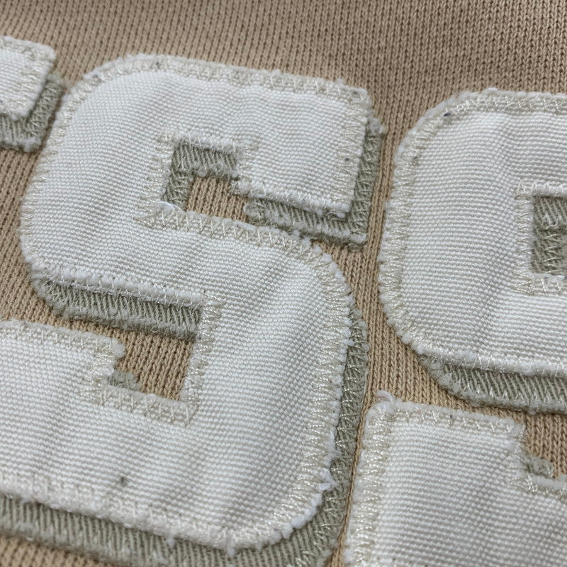 【中古品】【メンズ】 OLD STUSSY オールド ステューシー 紺タグ 90S ELBOW PATCH LOGO SWEATSHIRT エルボーパッチロゴスウェットシャツ トップス トレーナー 142-251205-ya-09-izu サイズ：L カラー：ベージュ 万代Net店