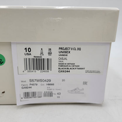 【中古美品】【メンズ】 MAISON MARGIELA メゾンマルジェラ × REEBOK リーボック PROJECT 0 CL DQ GX6244 スニーカー 足袋 シューズ 靴 162-251204-as-22-izu サイズ：28cm カラー：BLACK/BLACK/FTWWHT 万代Net店