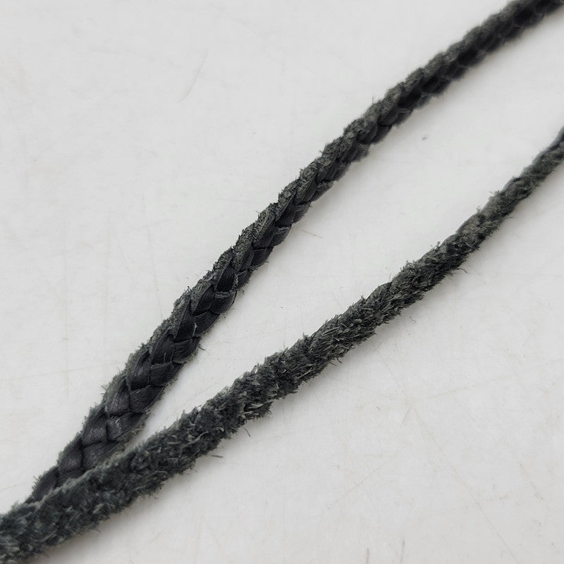 【中古品】【メンズ/レディース】 CHROME HEARTS クロムハーツ LEATHER BRAID CH CRS SML CL NECKLACE レザーブレード スモールCHクロス ネックレス アクセサリー 190-251214-as-17-izu カラー：シルバー×ブラック 万代Net店