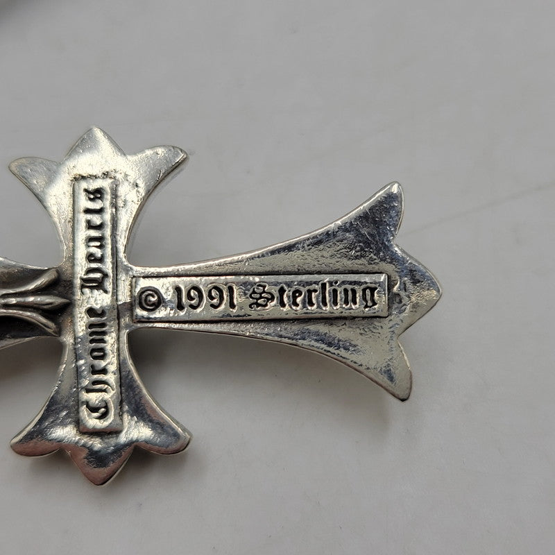 【中古品】【メンズ/レディース】 CHROME HEARTS クロムハーツ LEATHER BRAID CH CRS SML CL NECKLACE レザーブレード スモールCHクロス ネックレス アクセサリー 190-251214-as-17-izu カラー：シルバー×ブラック 万代Net店