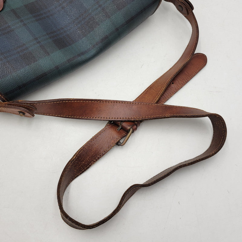 【中古品】【メンズ/レディース】 POLO RALPH LAUREN ポロ・ラルフローレン CHECK SHOULDER BAG チェック ショルダーバッグ カバン 鞄 188-251209-ya-13-izu カラー：グリーン系 万代Net店