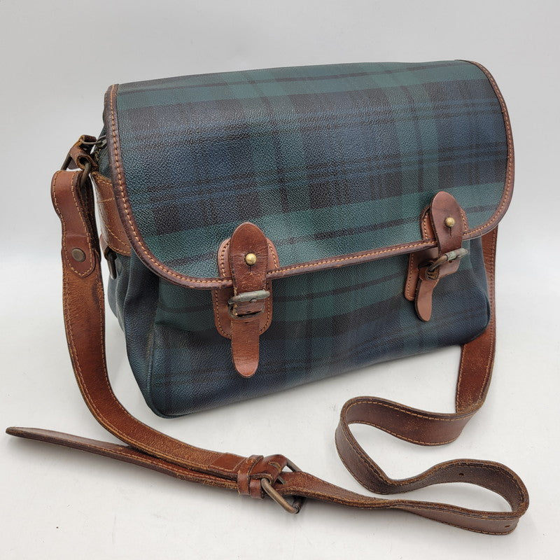 【中古品】【メンズ/レディース】 POLO RALPH LAUREN ポロ・ラルフローレン CHECK SHOULDER BAG チェック ショルダーバッグ カバン 鞄 188-251209-ya-13-izu カラー：グリーン系 万代Net店