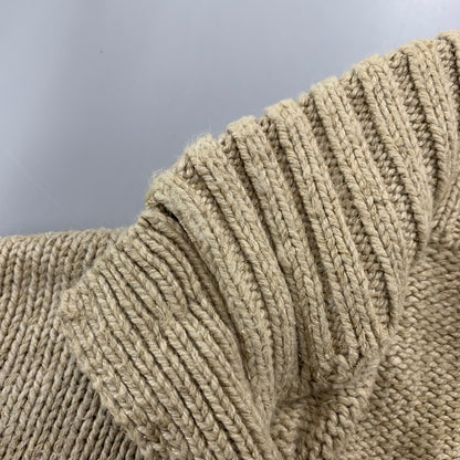 【中古品】【メンズ】 Polo by Ralph Lauren ポロバイラルフローレン TOGGLE NECK COTTON LINEN KNIT SWEATER トグル ネック コットン リネン ニット セーター トップス 長袖 147-251201-cs-03-izu サイズ：L カラー：ベージュ 万代Net店