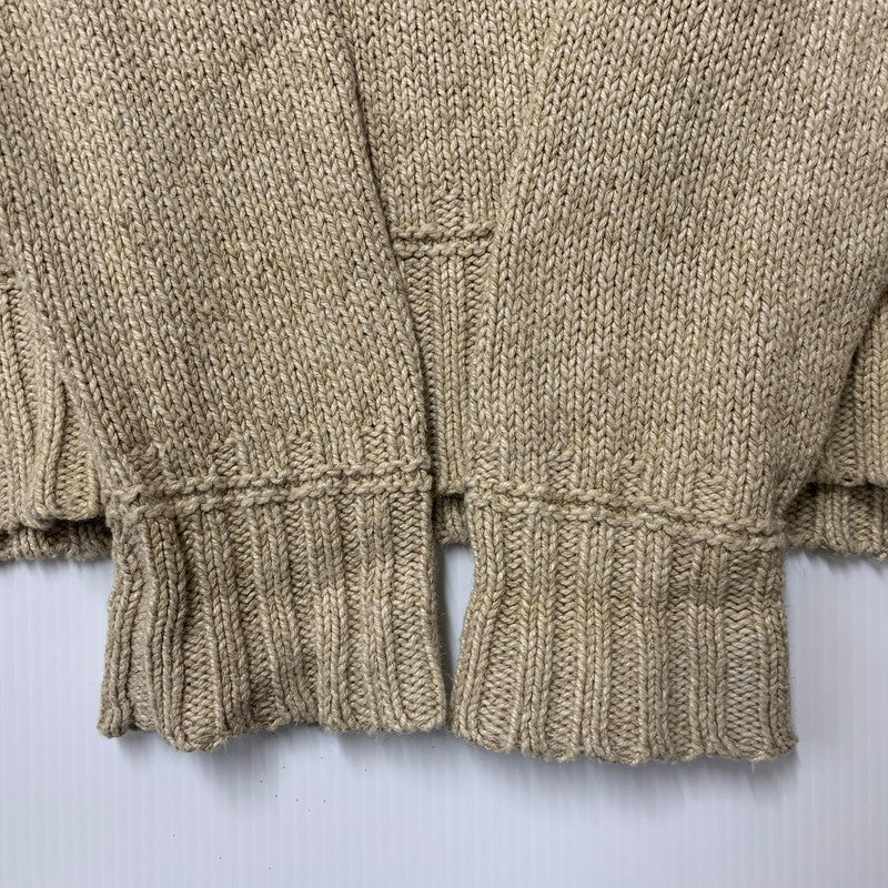 【中古品】【メンズ】 Polo by Ralph Lauren ポロバイラルフローレン TOGGLE NECK COTTON LINEN KNIT SWEATER トグル ネック コットン リネン ニット セーター トップス 長袖 147-251201-cs-03-izu サイズ：L カラー：ベージュ 万代Net店