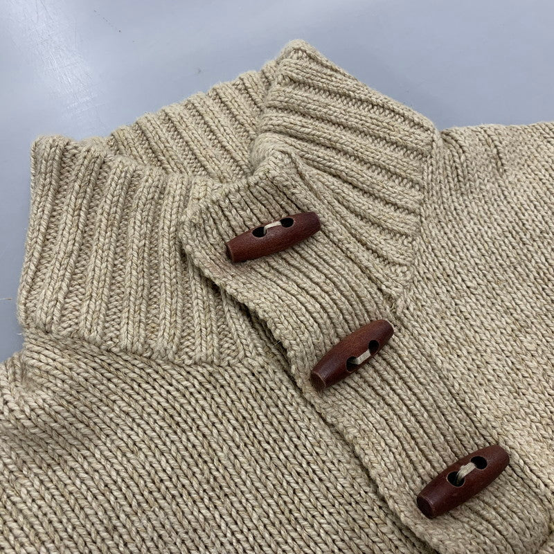 【中古品】【メンズ】 Polo by Ralph Lauren ポロバイラルフローレン TOGGLE NECK COTTON LINEN KNIT SWEATER トグル ネック コットン リネン ニット セーター トップス 長袖 147-251201-cs-03-izu サイズ：L カラー：ベージュ 万代Net店