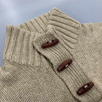 【中古品】【メンズ】 Polo by Ralph Lauren ポロバイラルフローレン TOGGLE NECK COTTON LINEN KNIT SWEATER トグル ネック コットン リネン ニット セーター トップス 長袖 147-251201-cs-03-izu サイズ：L カラー：ベージュ 万代Net店