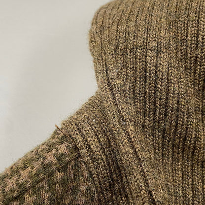 【中古品】【メンズ】 0468358 SHAWL COLLAR ショール カラー ELBOW PATCH CARDIGAN エルボー パッチ カーディガン 千鳥格子 トップス 長袖 147-251209-ya-03-izu サイズ：L カラー：茶系 万代Net店