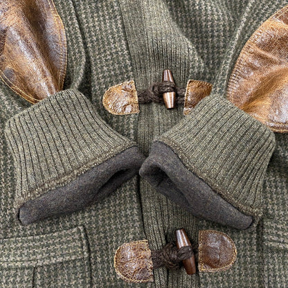 【中古品】【メンズ】 0468358 SHAWL COLLAR ショール カラー ELBOW PATCH CARDIGAN エルボー パッチ カーディガン 千鳥格子 トップス 長袖 147-251209-ya-03-izu サイズ：L カラー：茶系 万代Net店