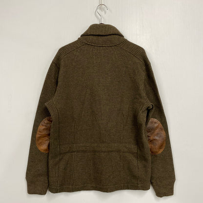 【中古品】【メンズ】 0468358 SHAWL COLLAR ショール カラー ELBOW PATCH CARDIGAN エルボー パッチ カーディガン 千鳥格子 トップス 長袖 147-251209-ya-03-izu サイズ：L カラー：茶系 万代Net店