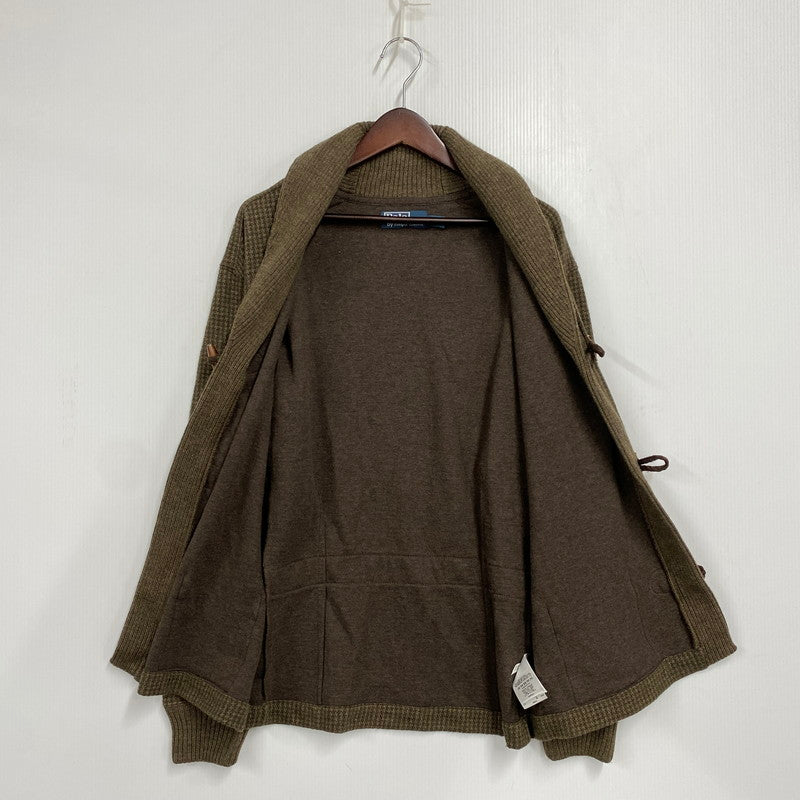 【中古品】【メンズ】 0468358 SHAWL COLLAR ショール カラー ELBOW PATCH CARDIGAN エルボー パッチ カーディガン 千鳥格子 トップス 長袖 147-251209-ya-03-izu サイズ：L カラー：茶系 万代Net店