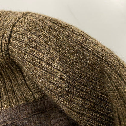 【中古品】【メンズ】 0468358 SHAWL COLLAR ショール カラー ELBOW PATCH CARDIGAN エルボー パッチ カーディガン 千鳥格子 トップス 長袖 147-251209-ya-03-izu サイズ：L カラー：茶系 万代Net店