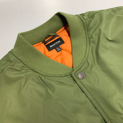 【中古美品】【メンズ】 BRIXTON ブリクストン 03439 DILLINGER FLIGHT BOMBER JACKET ディリンジャー フライト ボンバー ジャケット アウター 142-251201-cs-08-izu サイズ：L カラー：CYPRESS GREEN 万代Net店