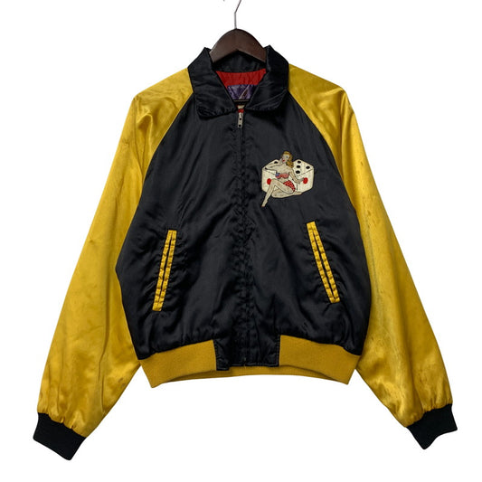 【現状渡し品】【メンズ】 FRESH BOX フレッシュボックス LUCKY LADY SUKAJAN ラッキー レディー スカジャン アウター 146-251201-cs-06-izu サイズ：FREE カラー：ブラック×イエロー 万代Net店