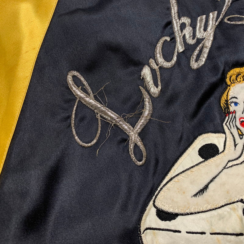 【現状渡し品】【メンズ】 FRESH BOX フレッシュボックス LUCKY LADY SUKAJAN ラッキー レディー スカジャン アウター 146-251201-cs-06-izu サイズ：FREE カラー：ブラック×イエロー 万代Net店
