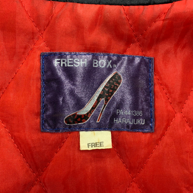 【現状渡し品】【メンズ】 FRESH BOX フレッシュボックス LUCKY LADY SUKAJAN ラッキー レディー スカジャン アウター 146-251201-cs-06-izu サイズ：FREE カラー：ブラック×イエロー 万代Net店